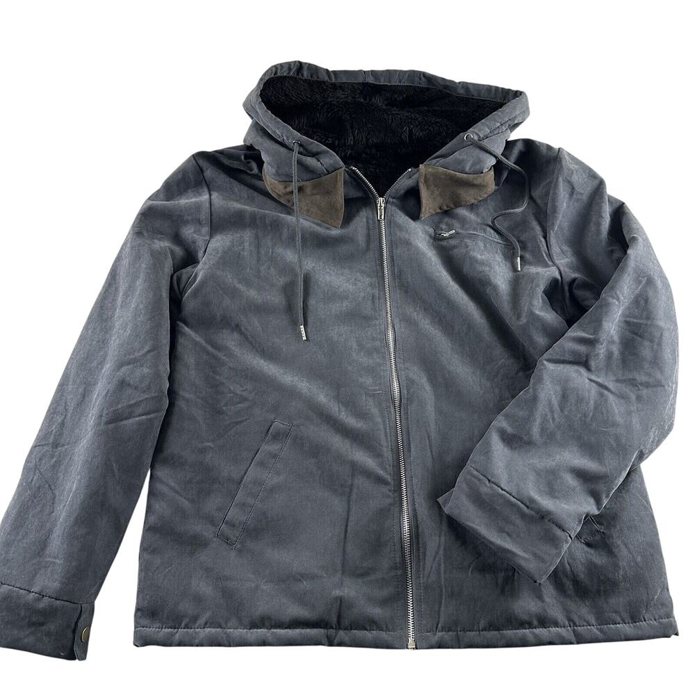 Men's Ouku Zip Up Sherpa lined Hooded Jacket‎ Size Medium- Super Soft